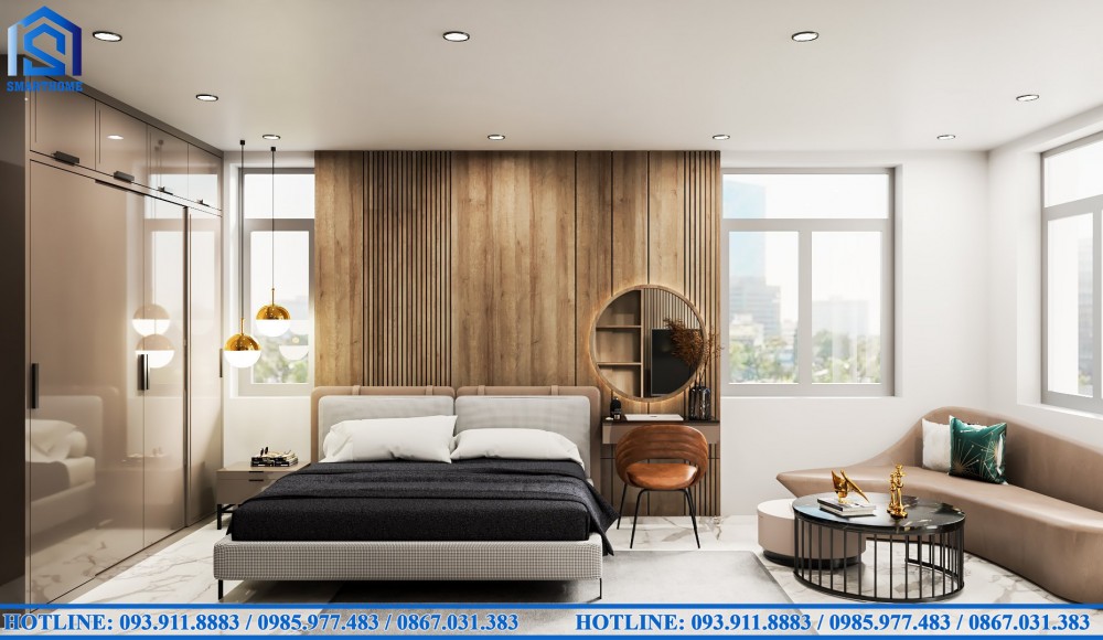 Thiết kế nội thất Hiện Đại cho Biệt Thự nhà anh Vương, TP. HCM