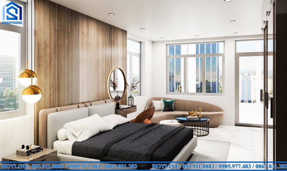 Thiết kế nội thất Hiện Đại cho Biệt Thự nhà anh Vương, TP. HCM