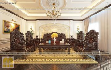 Nội thất tân cổ điển nhà khách Vip tại Hà Nội